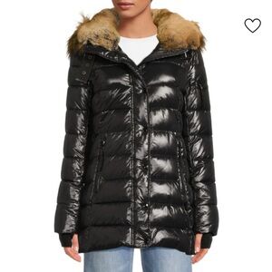 S13 Chelsea Faux-Fur-Trim Puffer Jacket Size XS